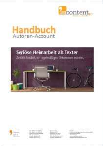 Heimarbeit als Texter über content.de wahrnehmen.