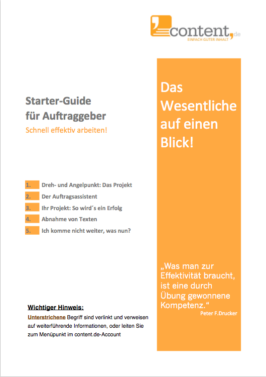 Starter-Guide zum Content kaufen bei content.de