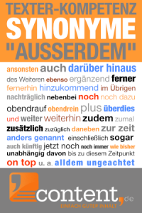 Ein anderes Wort für ausserdem - content.de